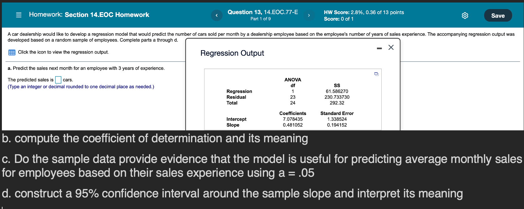 recent statistics class because she wanted to investigate the linear relationship between