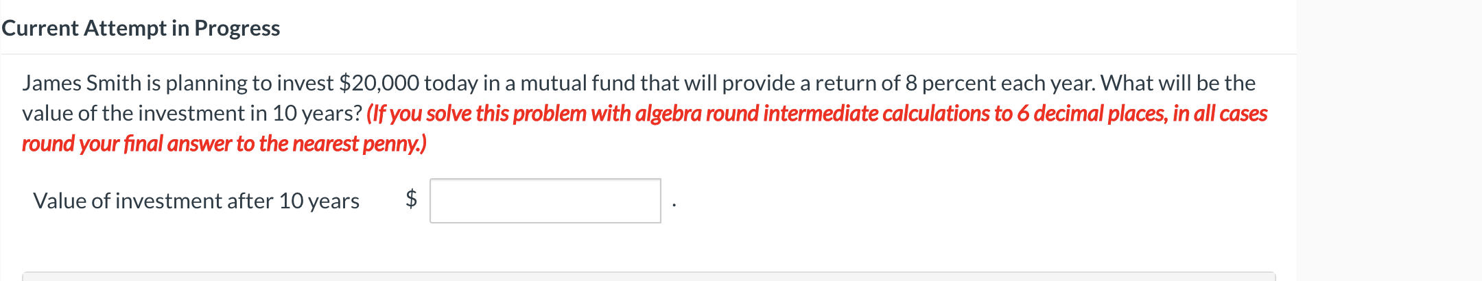 i need to understand his Current Attempt in Progress James Smith is