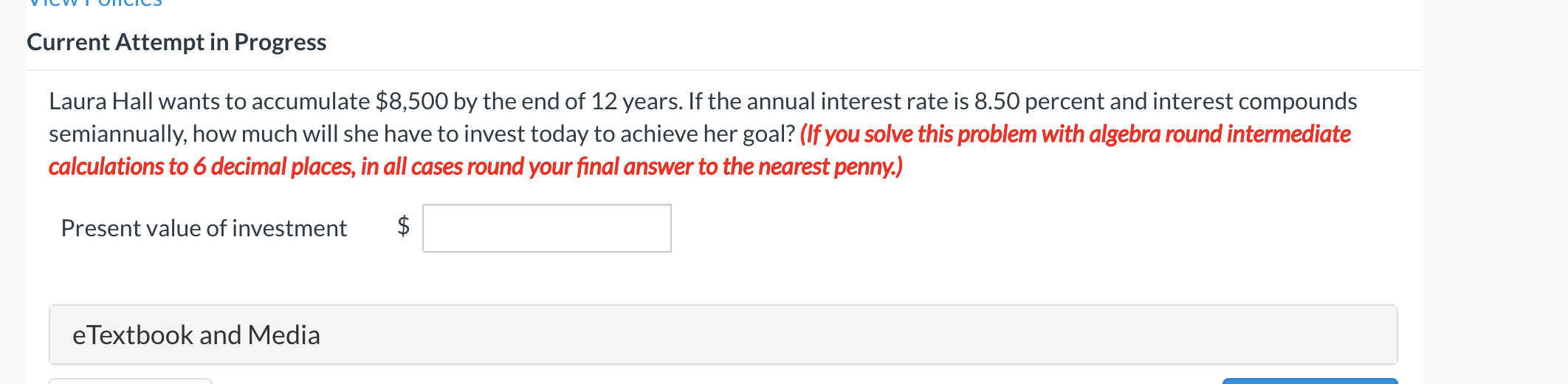 algebra round intermediate calculations to 6 decimal places, in all cases round