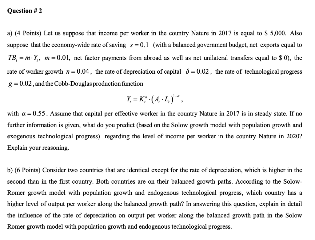 Asap please Question # 2 a) (4 Points} Let us suppose that