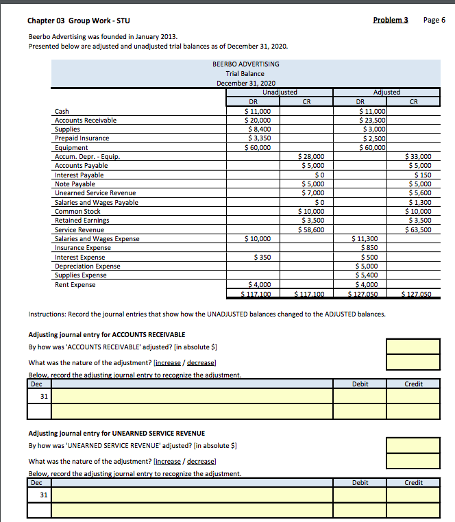 Problem 3 Page 6 Chapter 03 Group Work - STU Beerbo