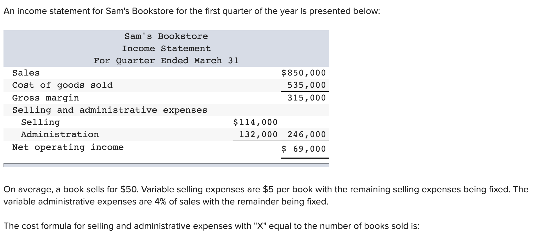  Multiple Choice Y = $103,000 + $5.00x Y = $103,000 +