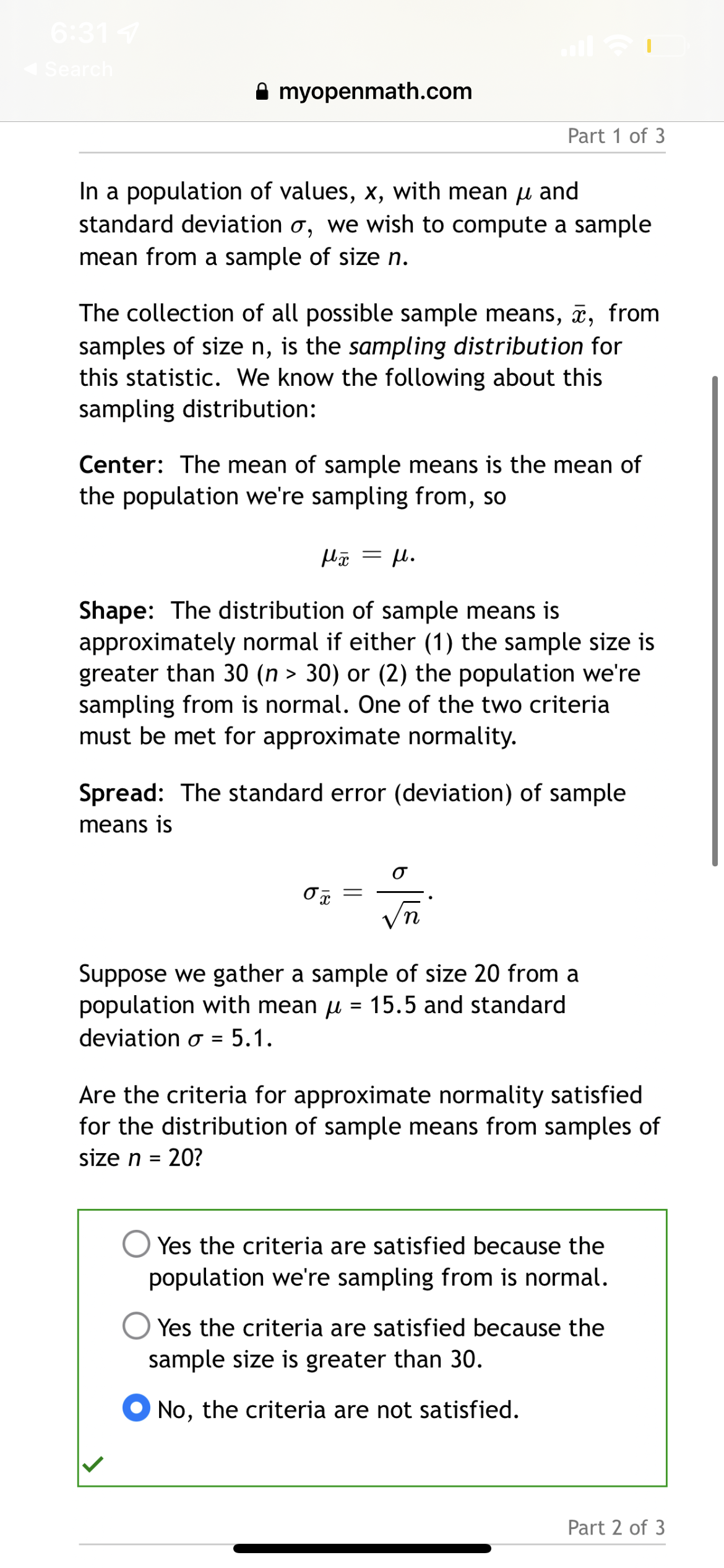 at the probability of a random sample mean being at least as