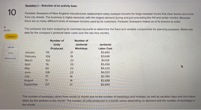  Question 1 - Selection of an activity base Fantastic Sweepers of