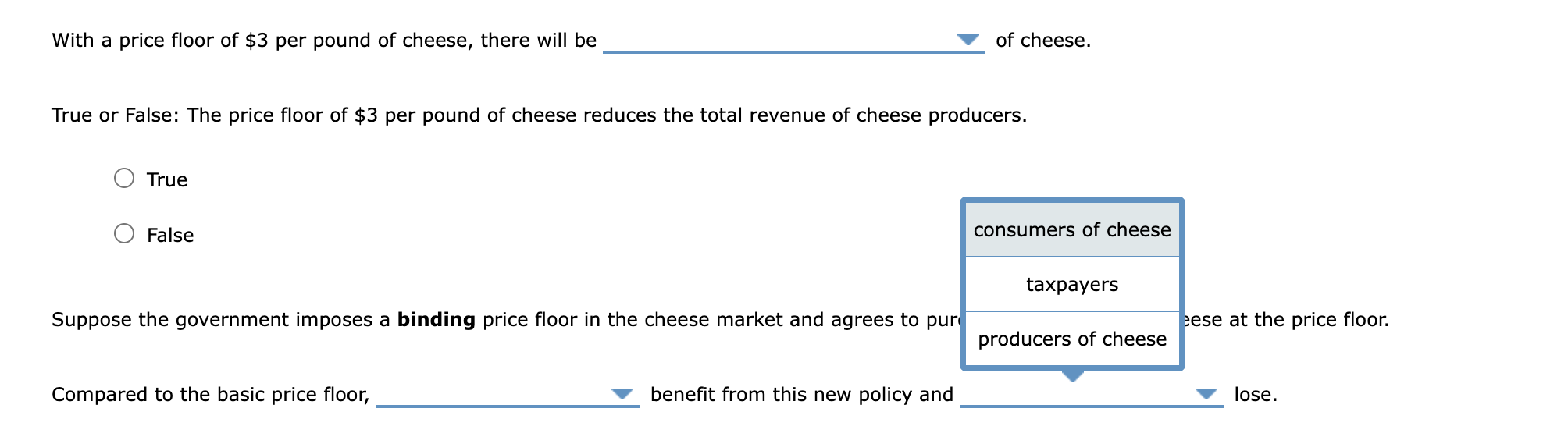 per pound of cheese V be binding. Use the grey point (star