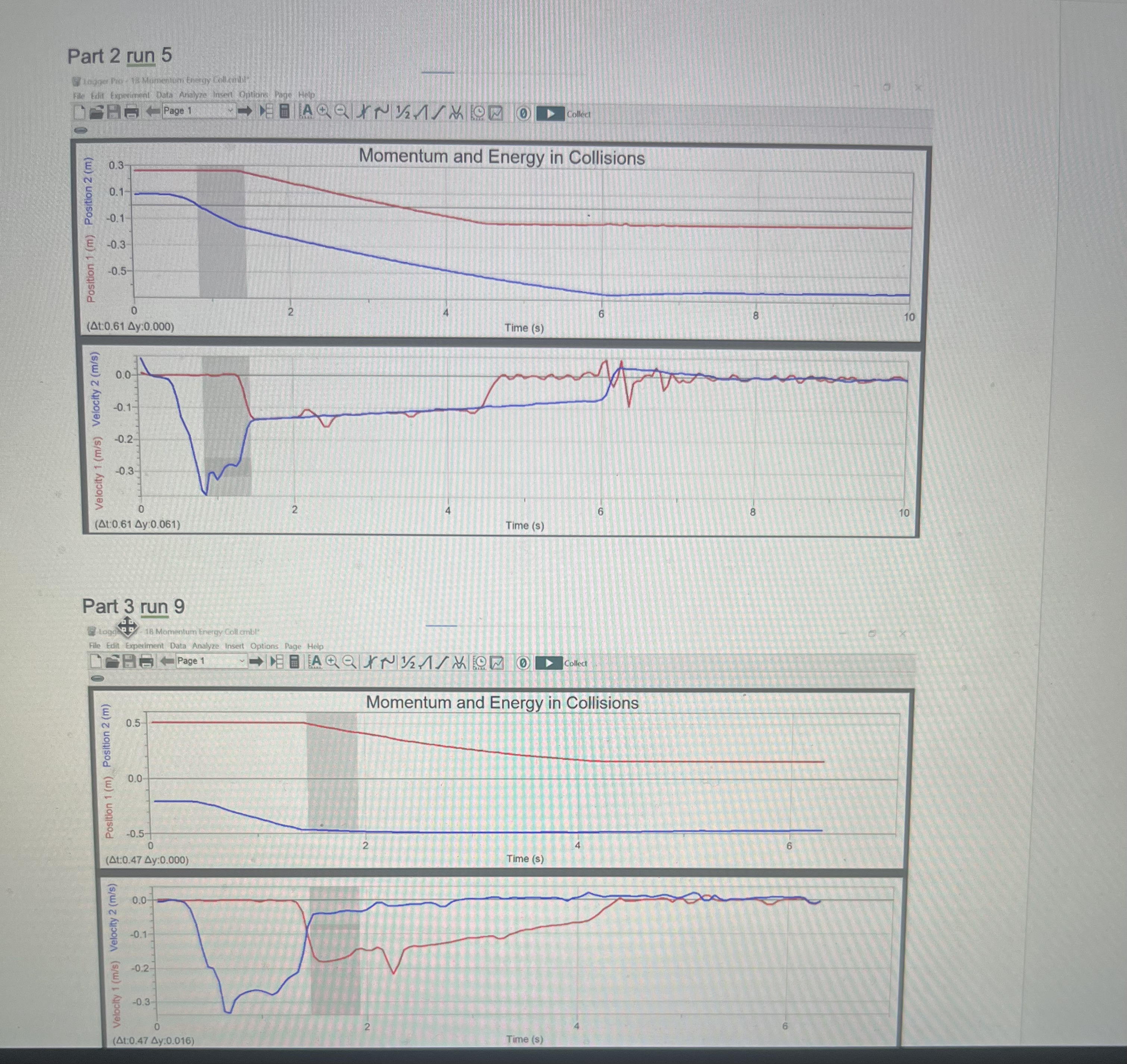 center of the track. Record the location of front cart 1 and
