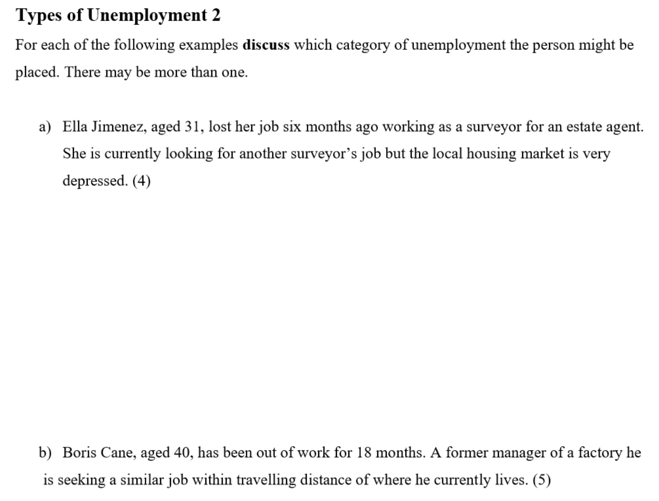 answer these questions a) b) c) d) e).Like big paragraphs Types of
