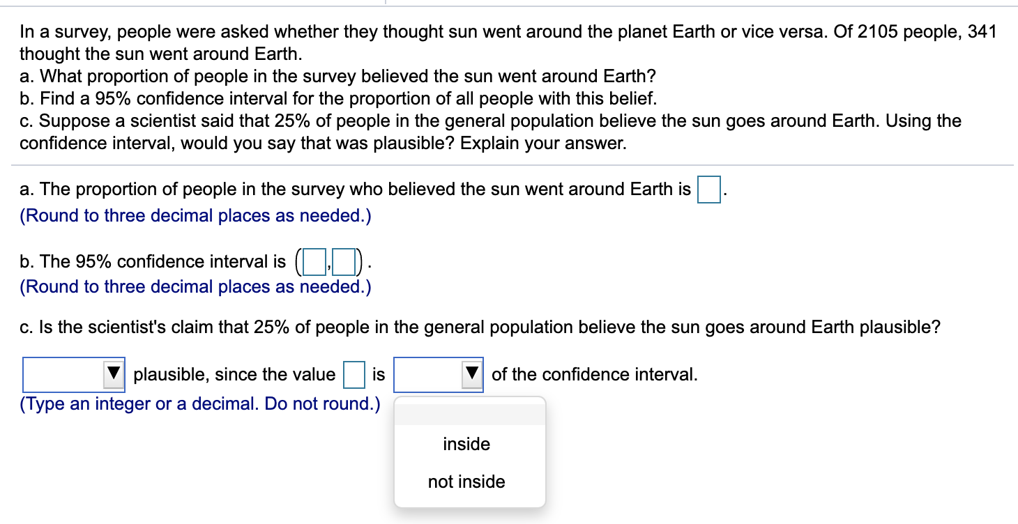 how do i answer In a survey, people were asked whether they