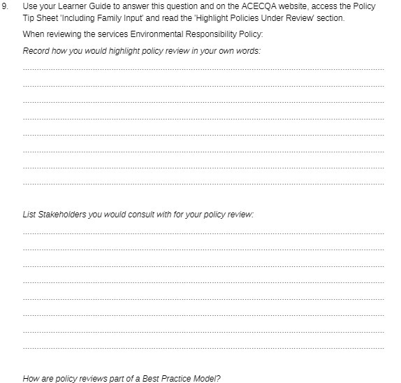 9. Use your Learner Guide to answer this question and on