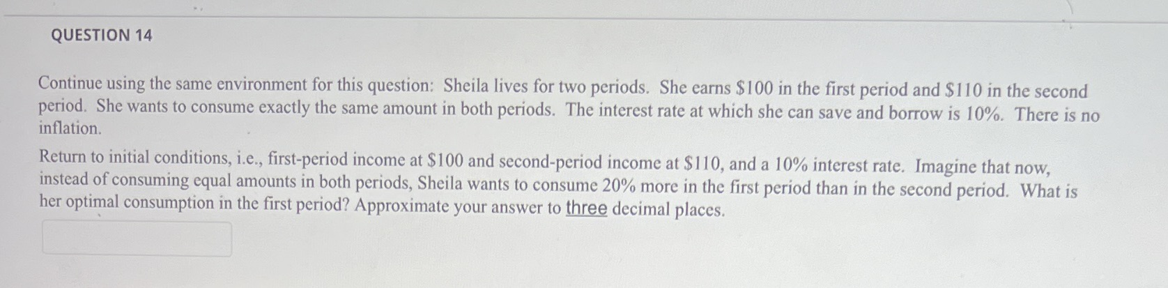 QUESTION 14 Continue using the same environment for this question: Sheila