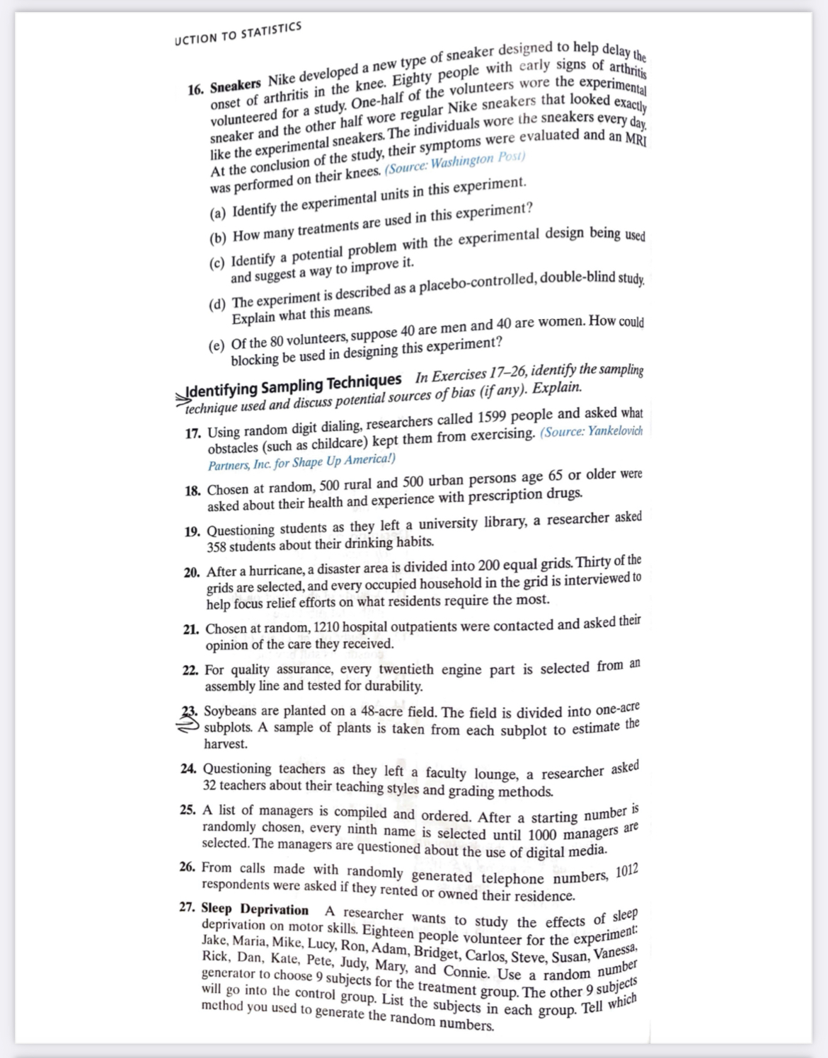 Please I need help with 6-20 and 32 UCTION TO STATISTICS 16.