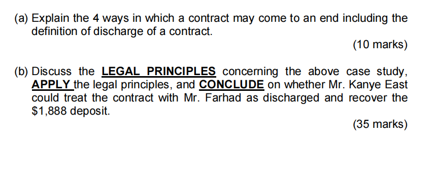 (a) Explain the 4 ways in which a contract may come