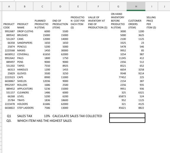  advanced excel!! B C D E F G H 1 SELLING