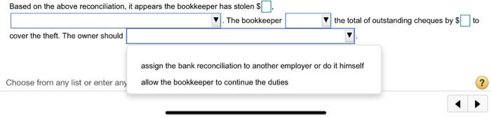 the bank reconciliation. Then, continue with the book section of the bank
