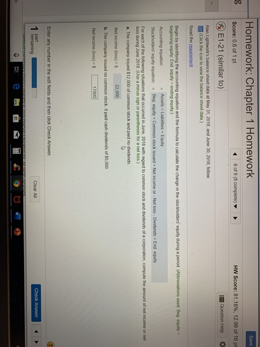  Save Homework: Chapter 1 Homework Score: 0.6 of 1 pt
