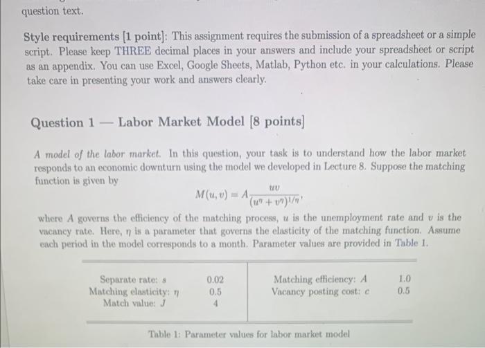 question text. Style requirements [1 point]: This assignment requires the submission