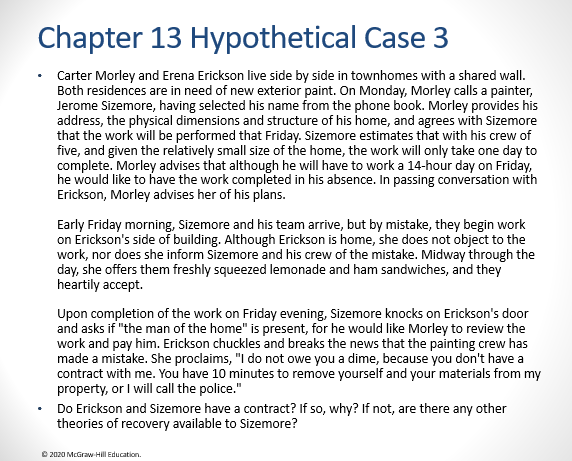  Chapter 13 Hypothetical Case 3 . Carter Morley and Erena Erickson