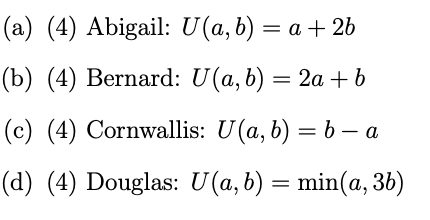 PLEASE SHOW THE MATH THAT YOU USED TO GET ANSWERAbigail, Bernard, Cornwallis,