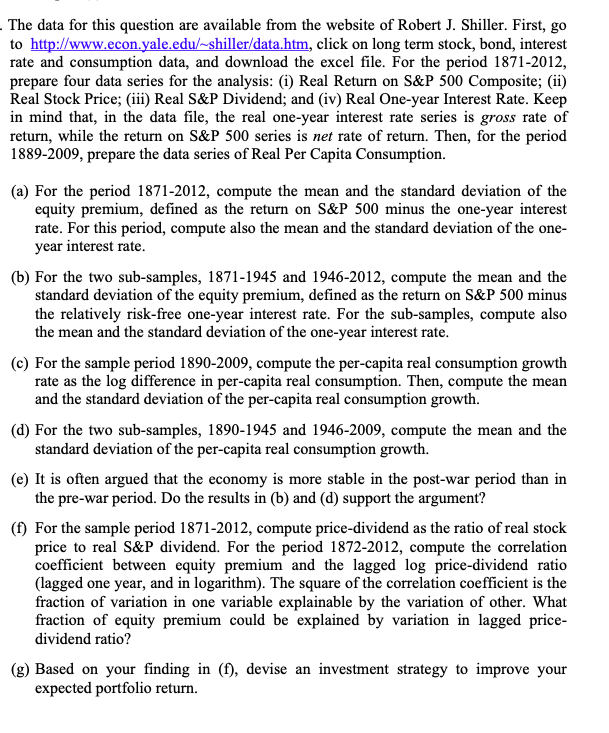 Solve for Quest II Data available on the link shown below. The