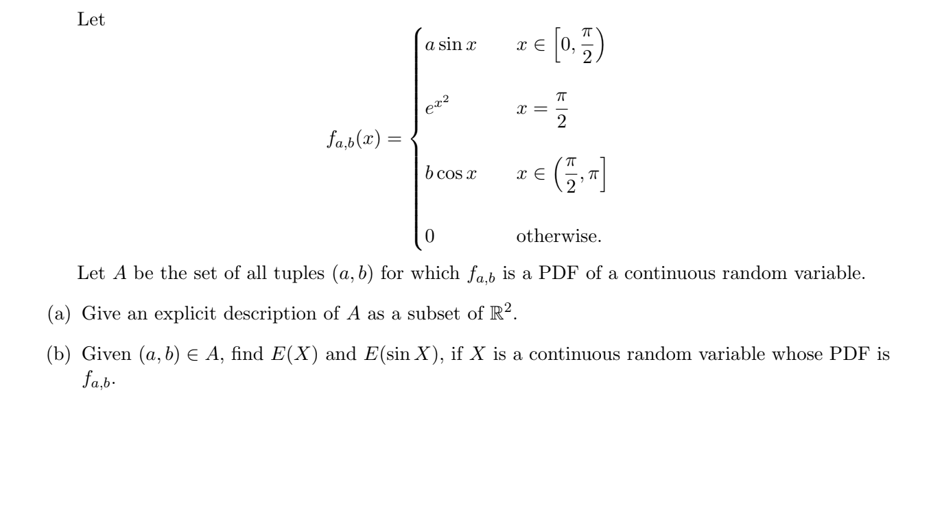 Let a sin x 0, x = fa,b(ac) = b cos