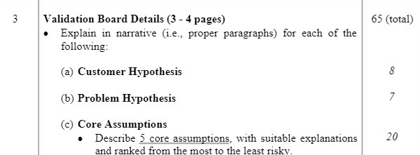  Validation Board Details (3 - 4 pages) 65 (total) Explain in