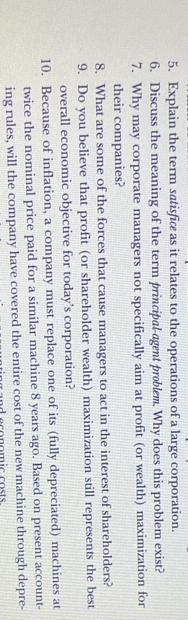 Managerial Ecnomics pls answer from question 5 to 8 and make the