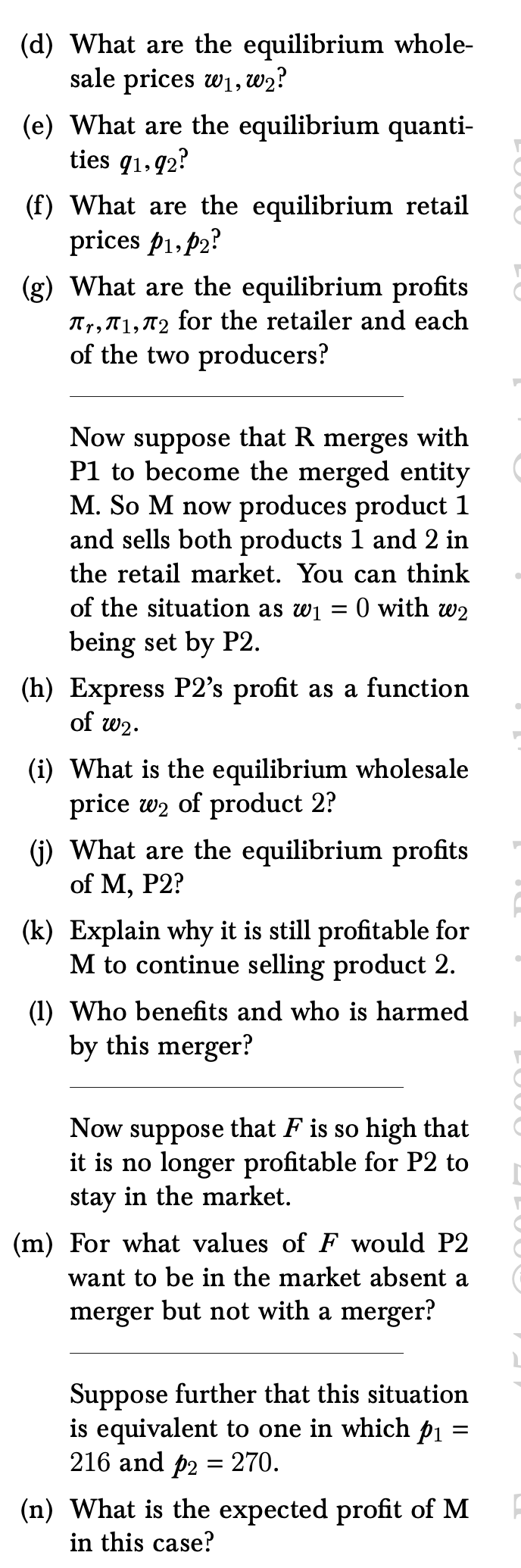 producers, P1 and P2, and a single retailer R. P1 and P2