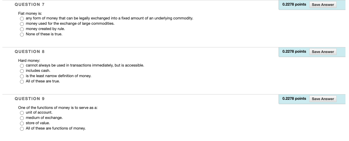 taxes. O All of these are true. QUESTION 11 0.2278 points Save