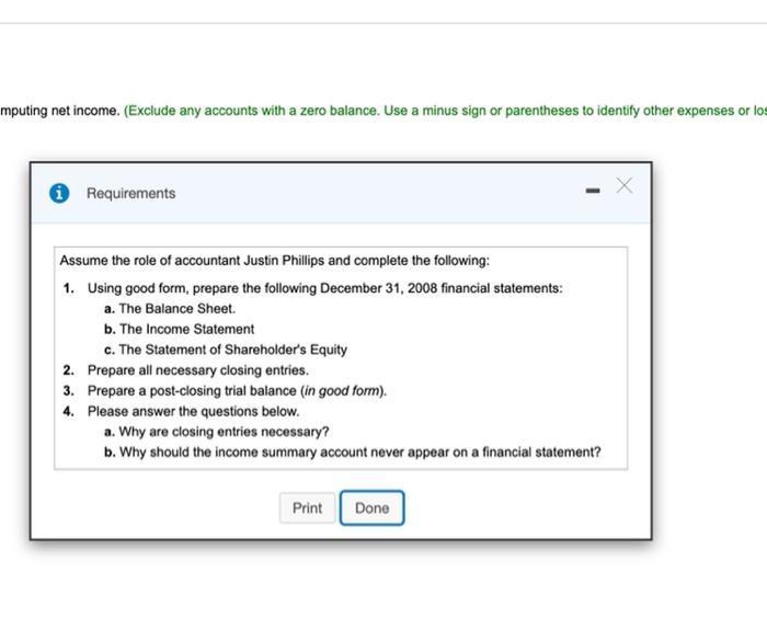 income Statement Begin with the income from operations section of the statement,