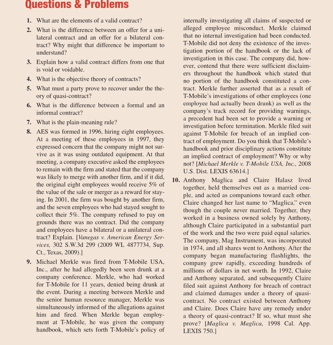 Questions 8: Problems 1. 2. 7. 8. What are the elements