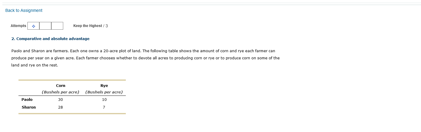  Back to Assignment Attempts Keep the Highest / 3 2. Comparative