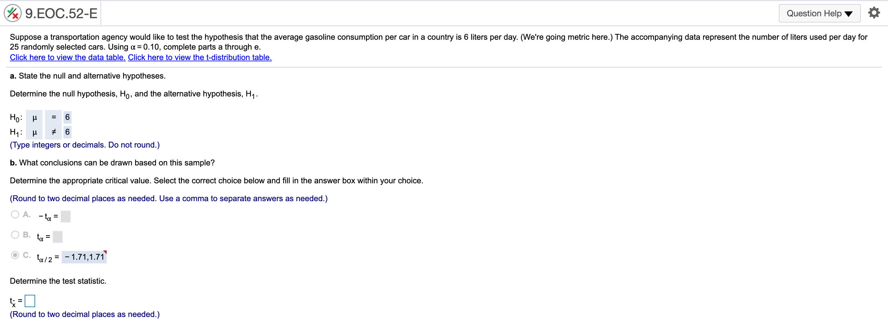 for everyday purchases. Using a = 0.05, complete parts a through c.