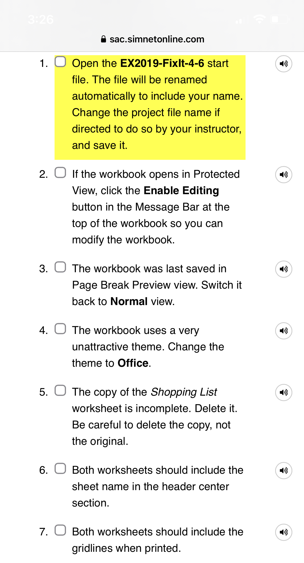  sac.simnetonline.com Open the EX2019-Fixlt-4-6 start file. The file will be renamed