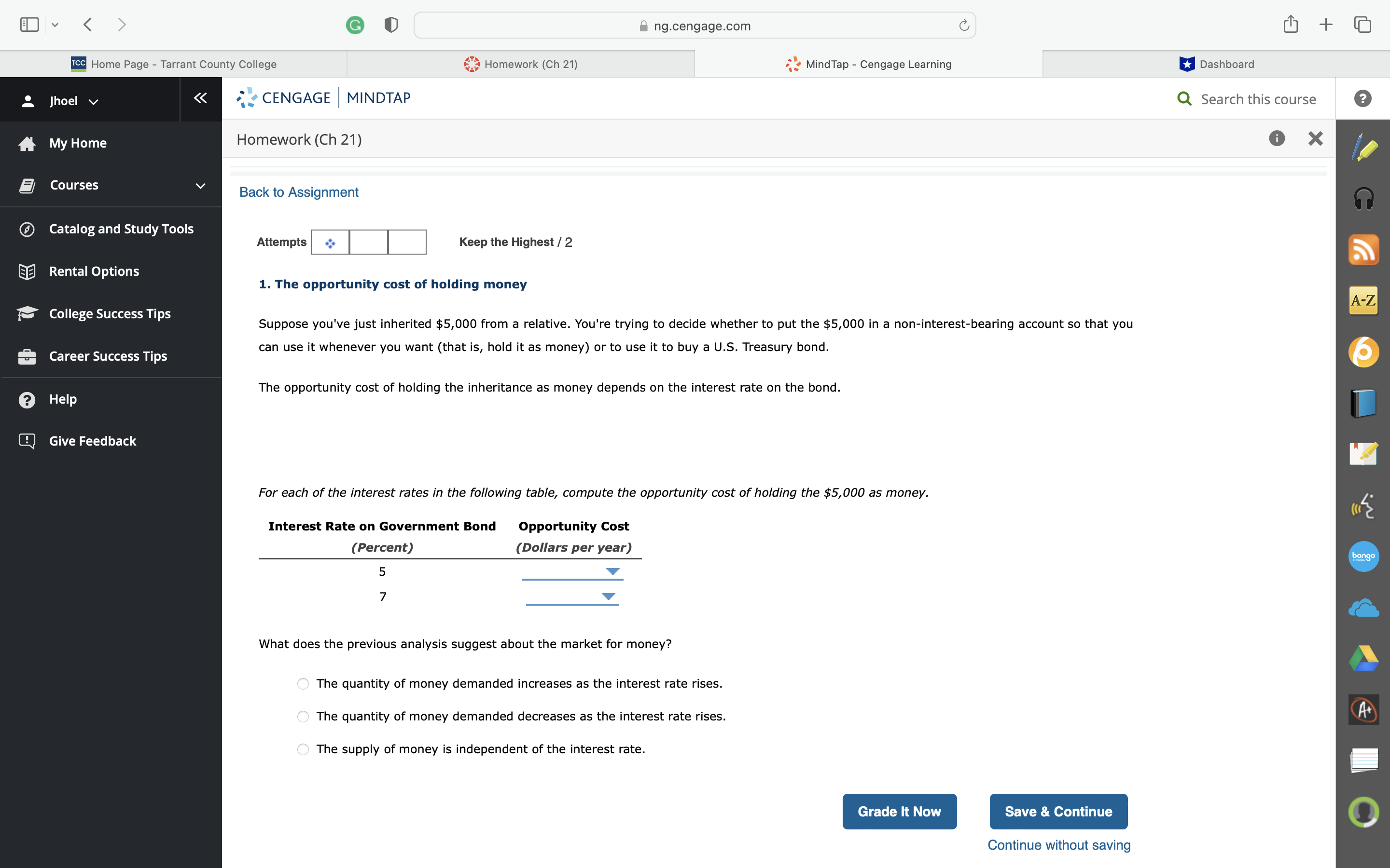 Page - Tarrant County College Homework (Ch 21) MindTap - Cengage Learning