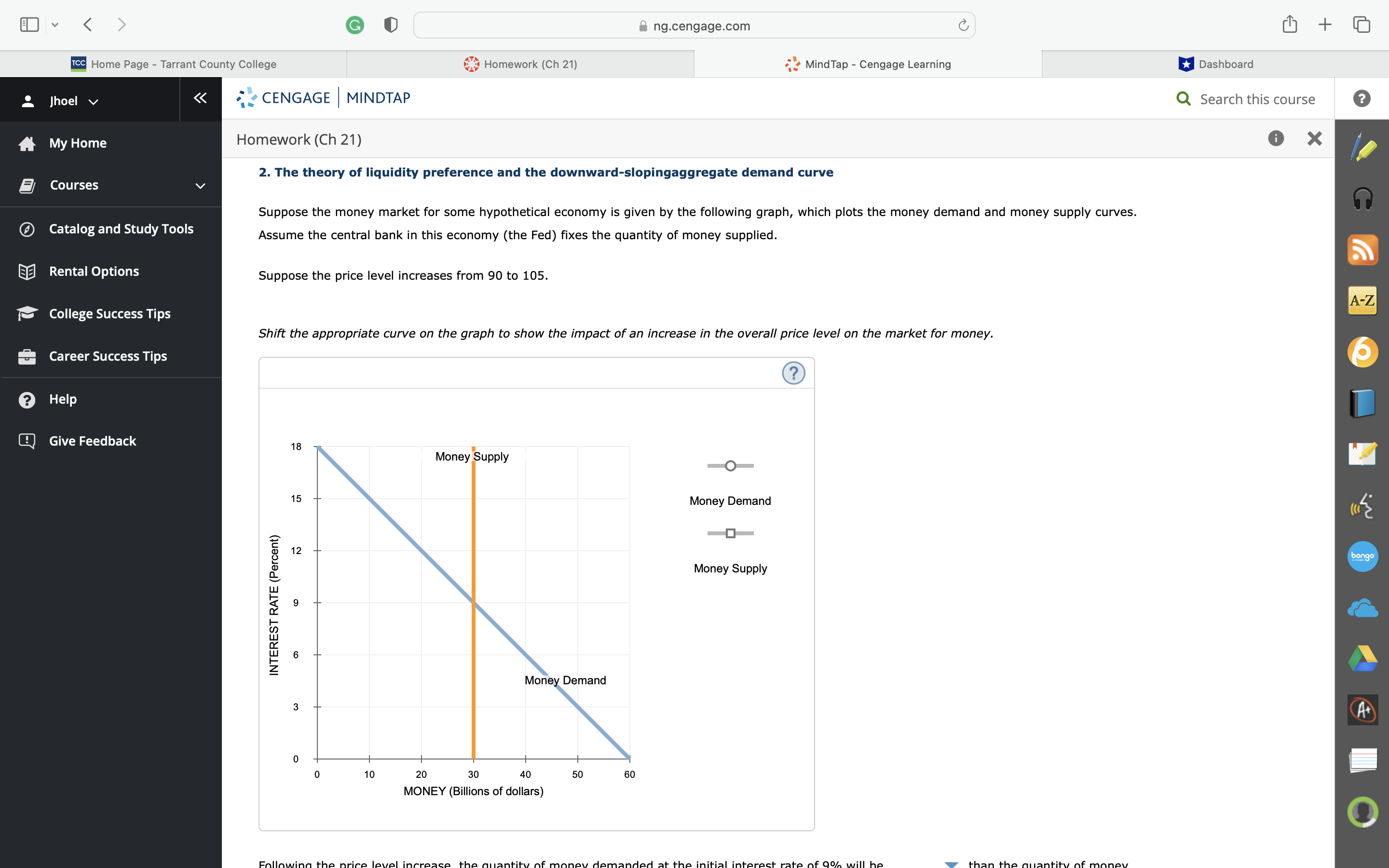 Jhoel v K G ng.cengage.com C + cc Home Page - Tarrant