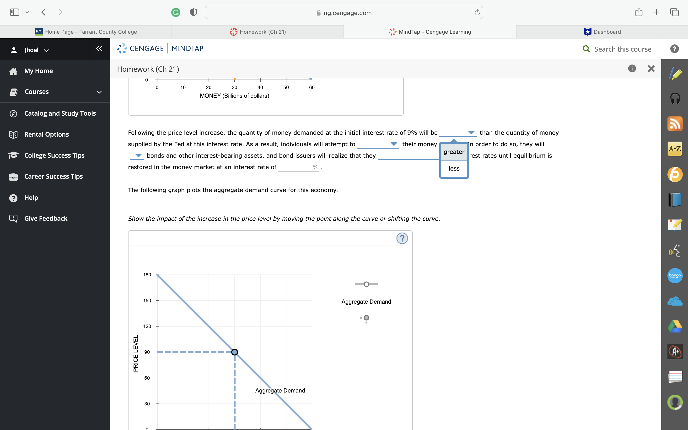 K G ng.cengage.com C + cc Home Page - Tarrant County College
