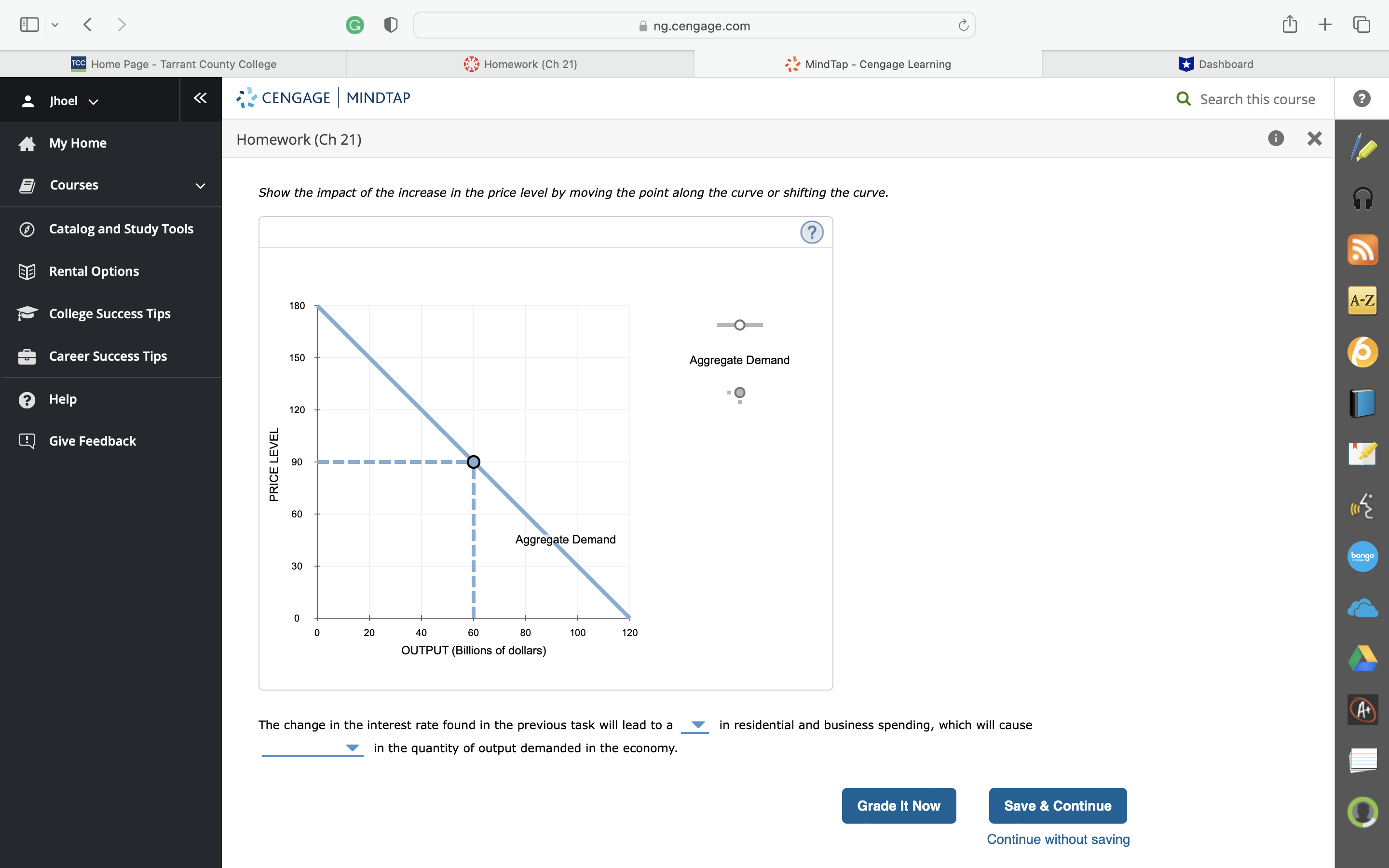 + cc Home Page - Tarrant County College Homework (Ch 21) MindTap