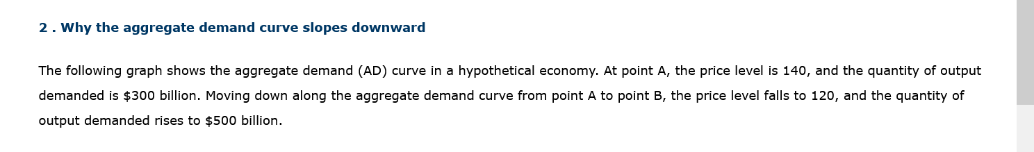 2 . Why the aggregate demand curve slopes downward The following
