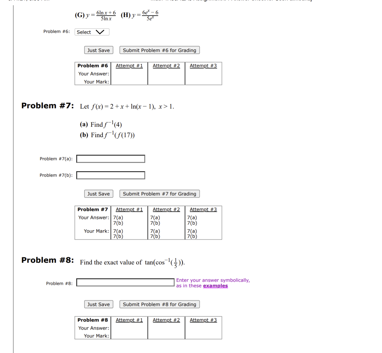 (only when necessary): - Decimals correct to six decimal places The use