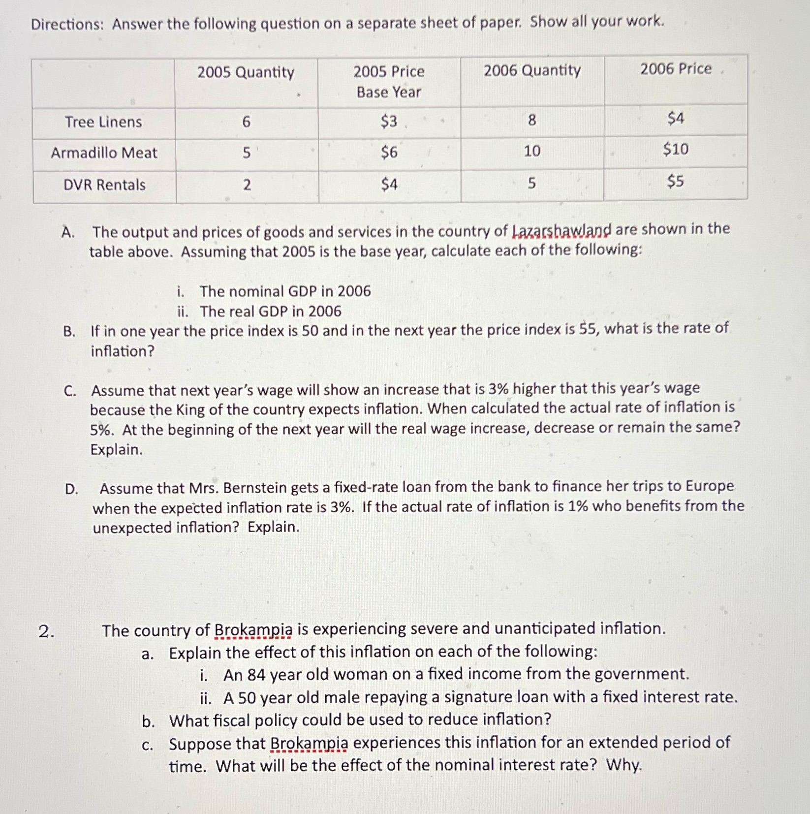 Need this worksheet with the work for the math problems asap! Directions: