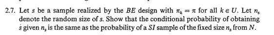 book: Model assisted survey sampling chapter 2 2.7. Let s be a