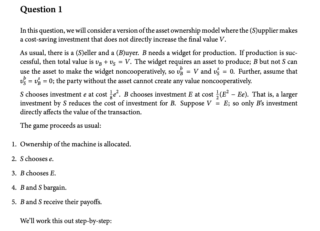 Question 1 In this question, we will consider a version of