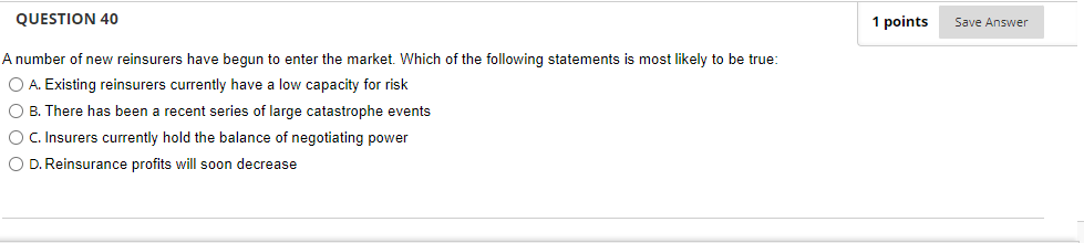 O B. A deductible applied to all claims O C. Cover for