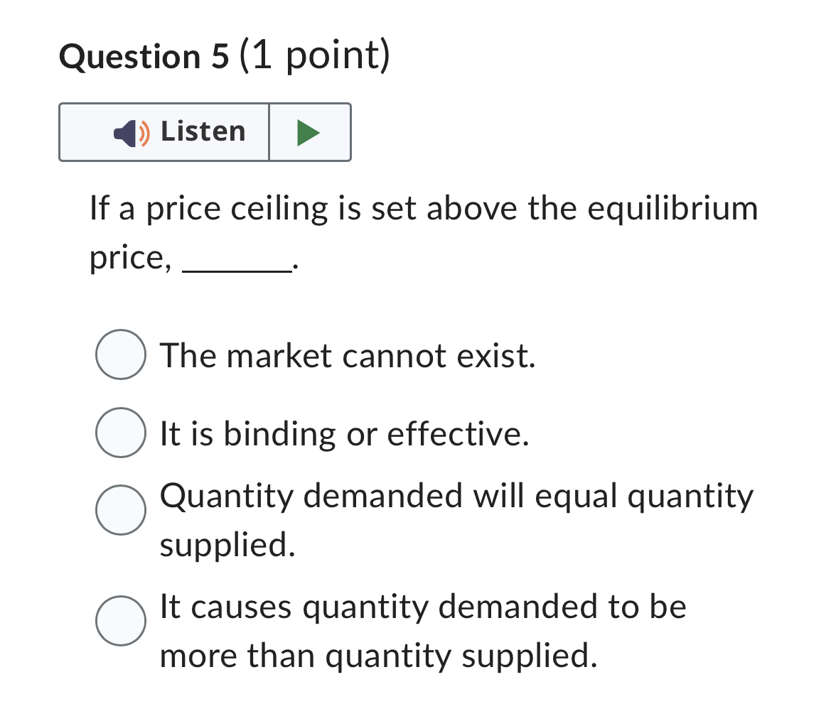 demanded will equal quantity supplied. O Quantity demanded will be less than