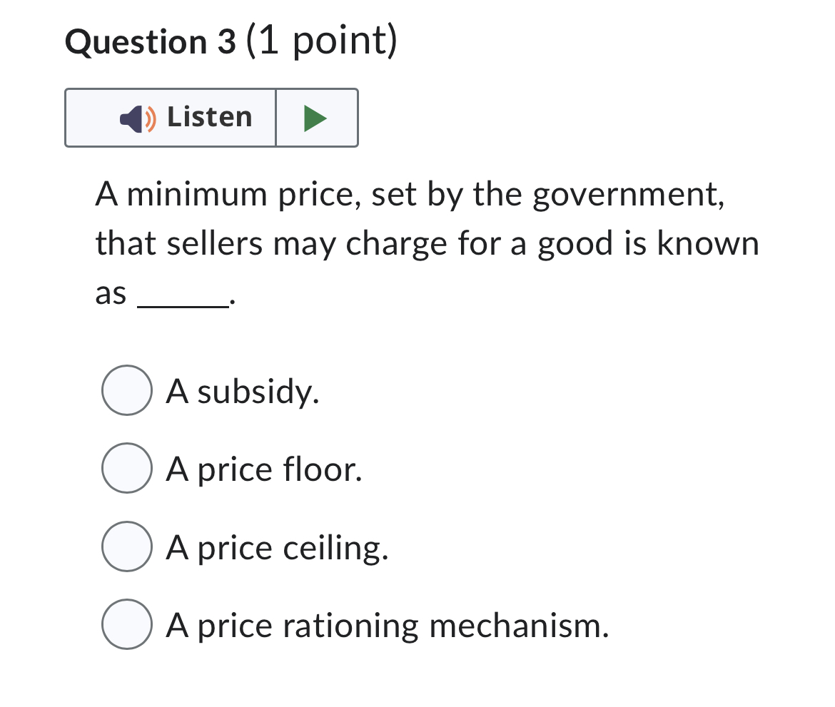 a shortage.Question 6 (1 point) _I: is a tax on a particular