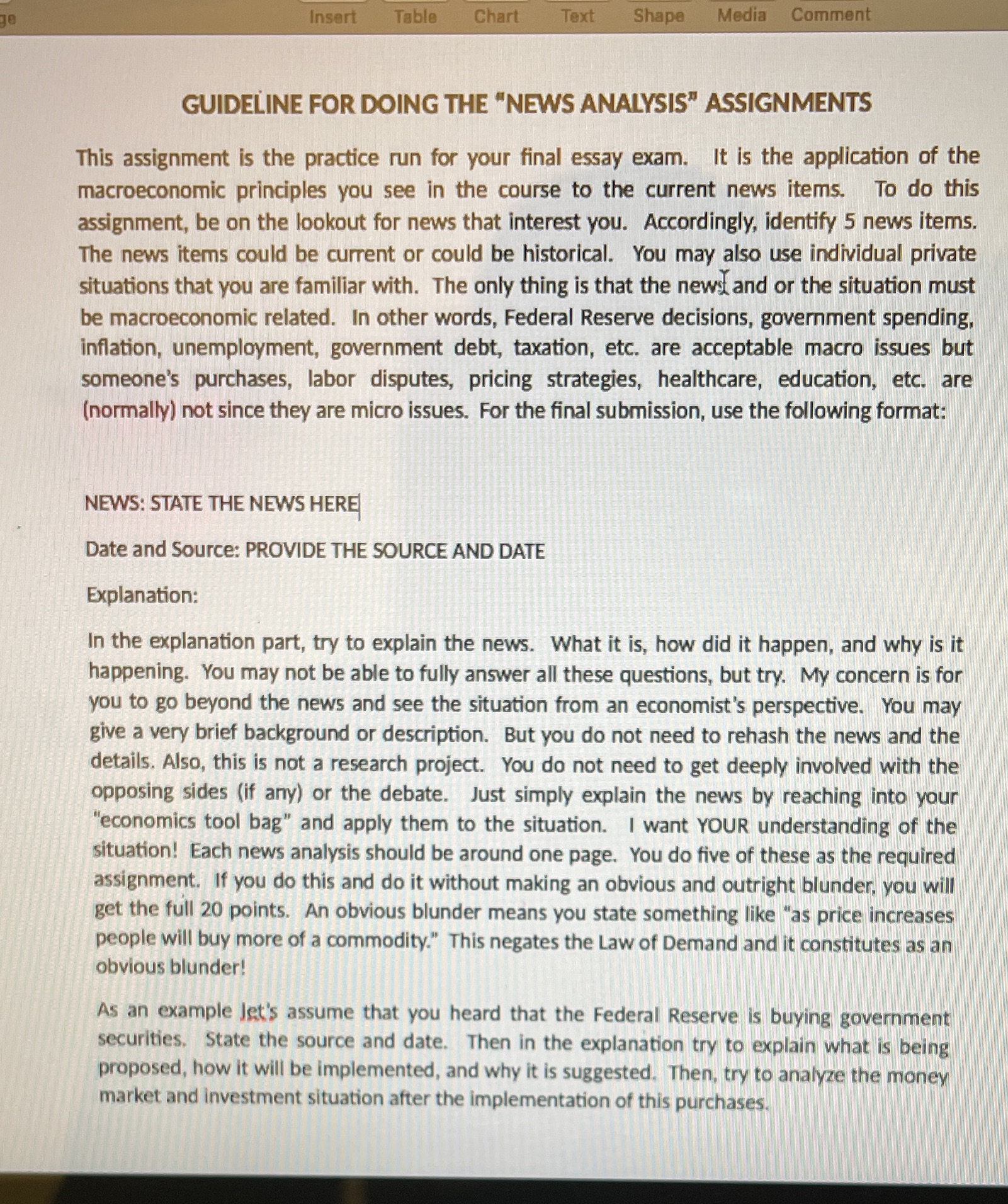  Insert Table Chart Text Shape Media Comment GUIDELINE FOR DOING THE