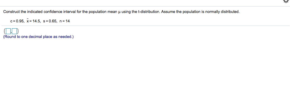  Construct the indicated confidence interval for the population mean u using