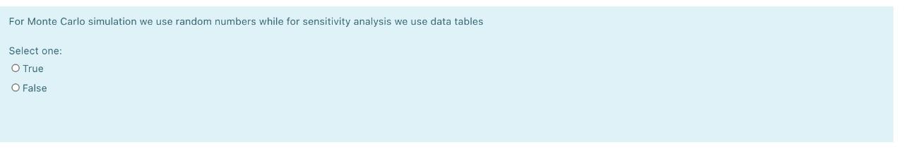 cash flows. Select one: True O False In Build - Operate -