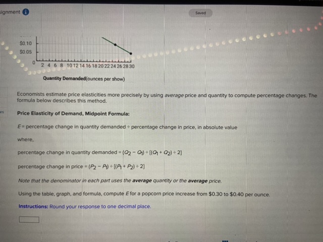 formula to answer one question. Quantity Price Demanded E Total Revenue $
