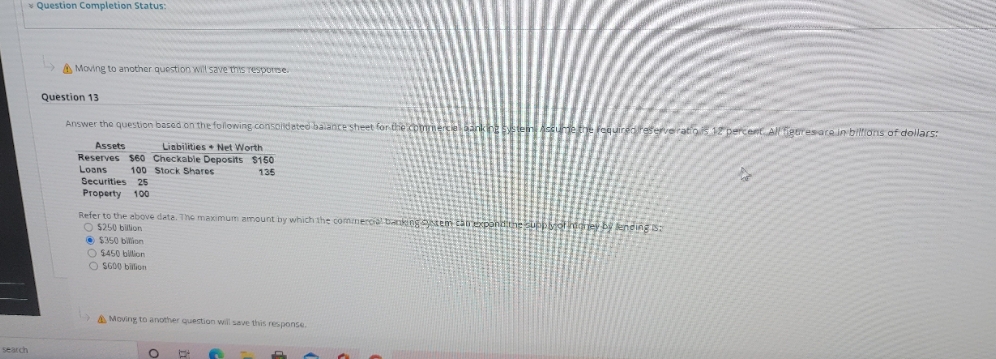 please and thank you Question Completion Status: 4 Moving to another question